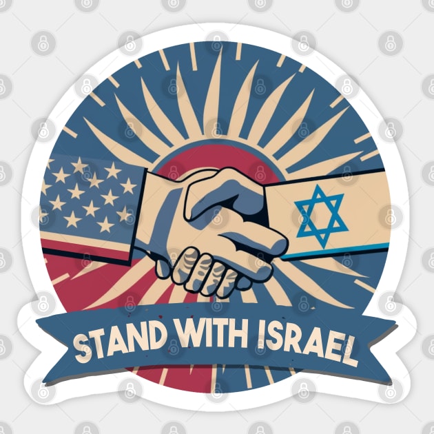 Stand With Israel Sticker by Tezatoons